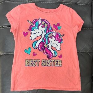The Children's Place Pink Unicorn Best Sister T-Shirt